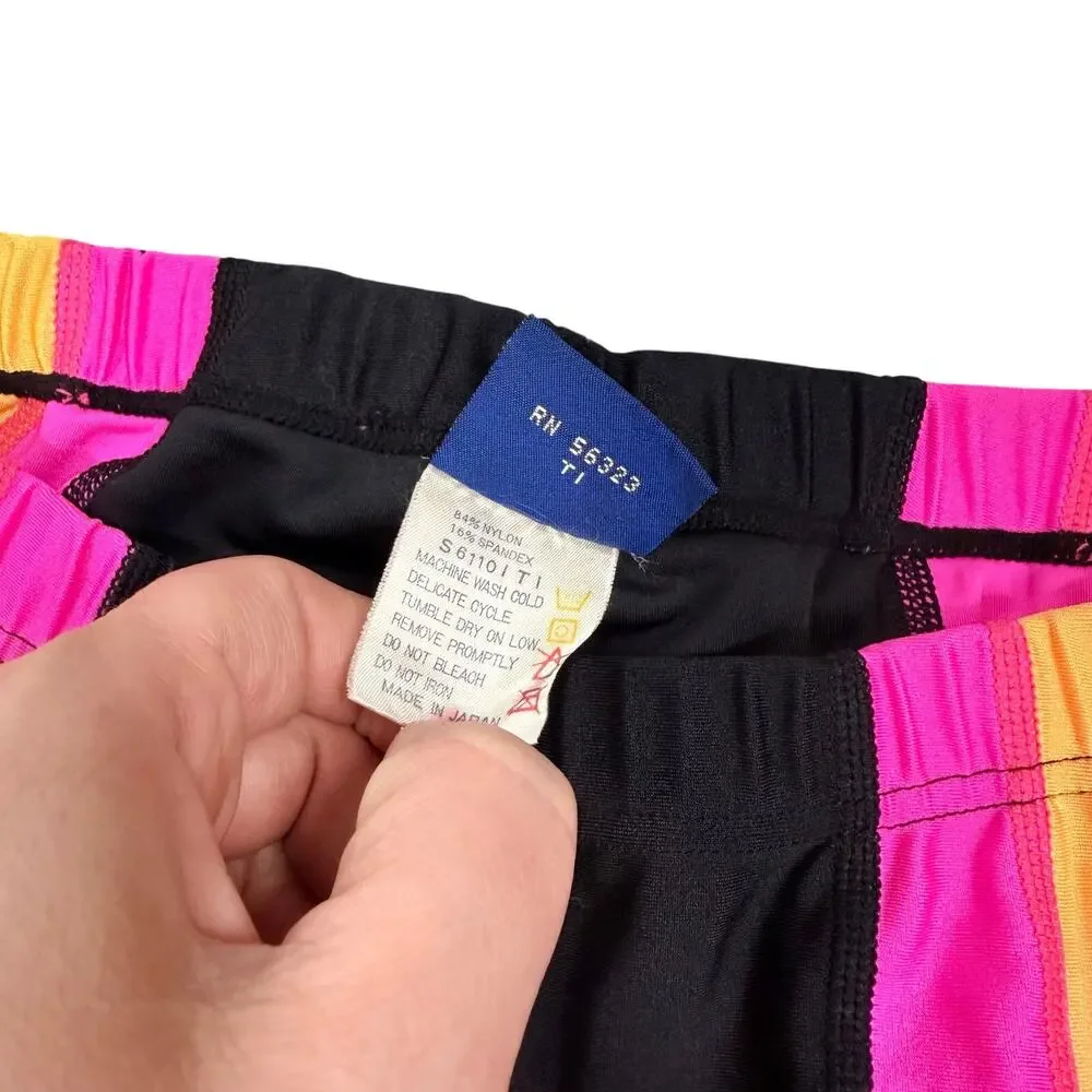 Vintage Nike Pant Pink Orange Black Athletic Work Out Blue Tag 80s Fitted